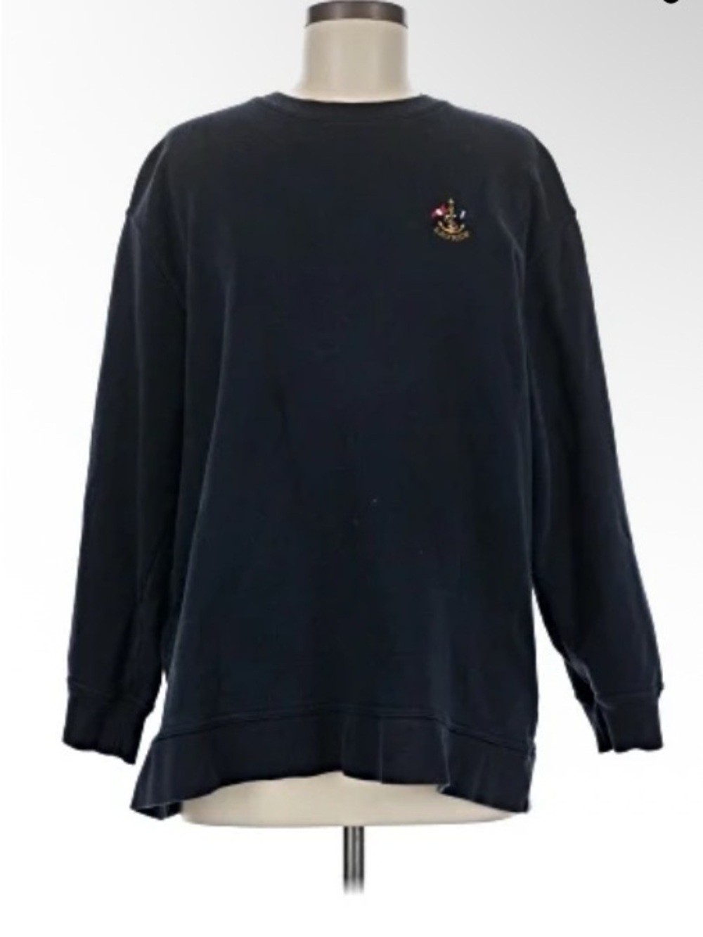 Lauren Ralph Lauren Navy Crewneck Sweatshirt with Small Embroidered Logo